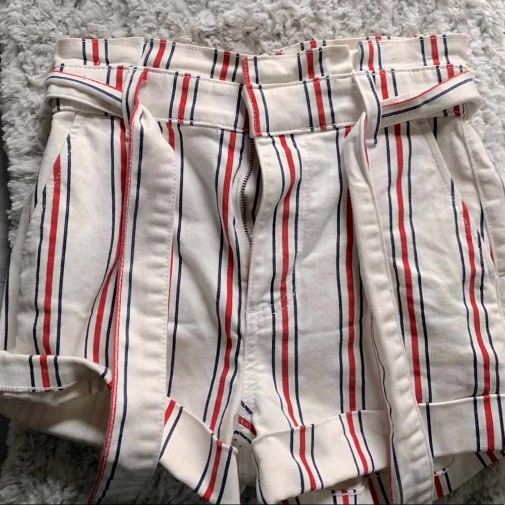 Express Tie White Jean Shorts
